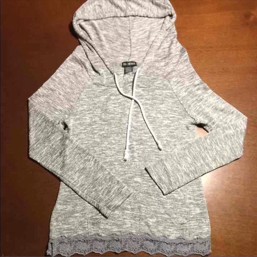 Grey pullover hoodie